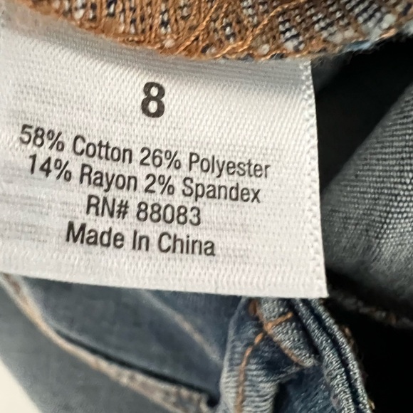 Bold Elements Curvy Skinny blue Jeans with rhinestone accents size 8 NWT - Picture 10 of 11